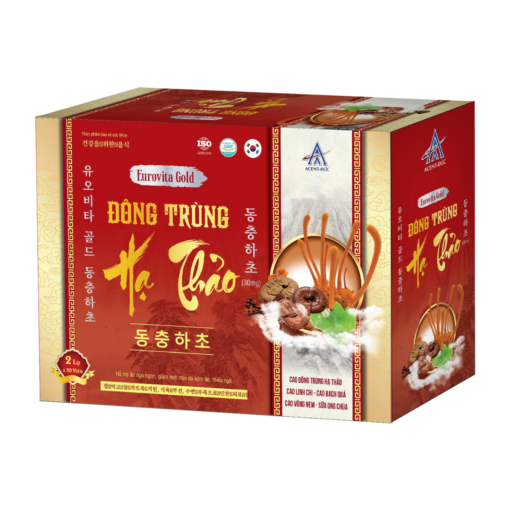 Eurovita Gold Đông Trùng Hạ Thảo Acent - 2 lọ 30 Viên